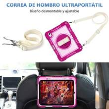Funda Para iPad 9 8 7 Generación 10.2 Uso Rudo Correa - Rosa Fucsia - Ver 6