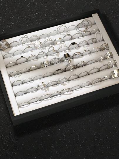 69-22 件时尚、简约、精致、优雅、复古设计、心形、蝴蝶、树叶、蛇、花、人造珍珠、油滴、几何、扭曲、波浪、水钻、宽带、金属风格戒指套装，适合各种场合；非常适合派对、节日、约会、礼物和日常佩戴（不含盒子）。情人节、妈妈、母亲、母亲节、礼物