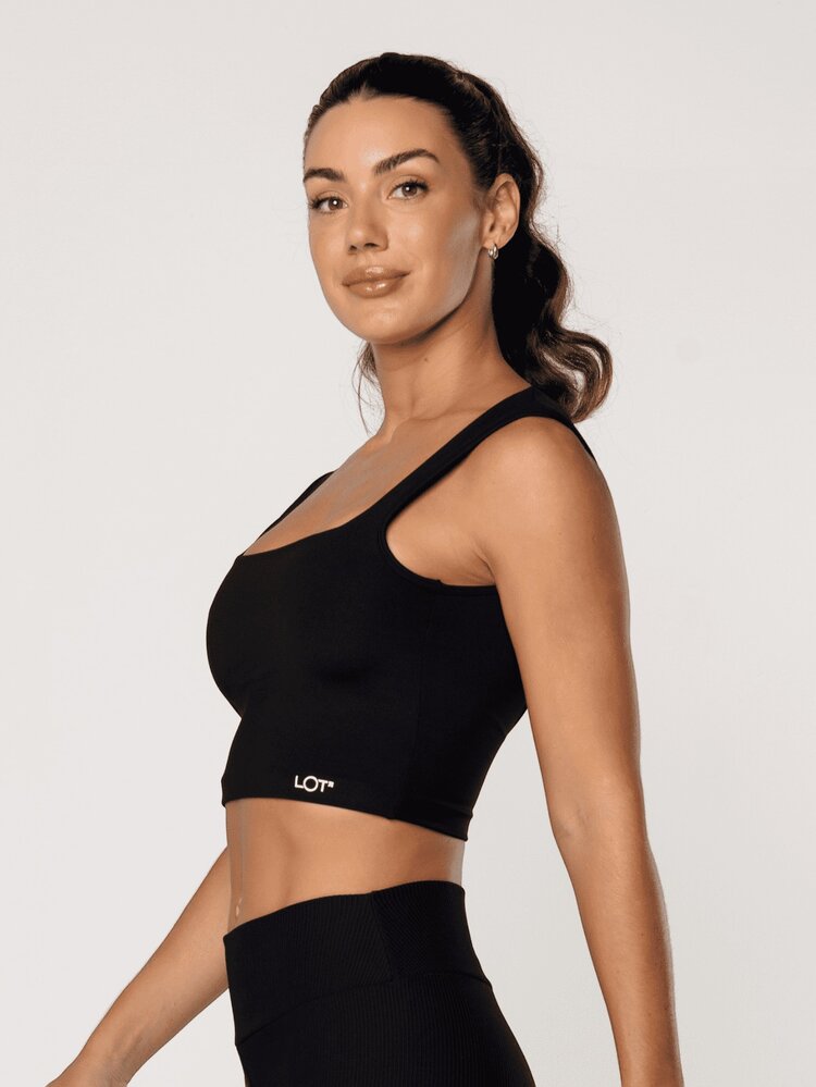 LOT FITNESS Women Sports Tees & Tanks - 黑色 - 查看 6