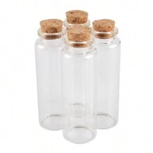 24pcs/Lot 10ml/15ml/20ml/25ml/30ml/40ml/45ml/50ml/55ml/60ml Transparent Glass Bottles With Cork Stopper, DIY Craft Small Bottle, Wishing Bottle, Home Decoration, Storage Jars Best Gifts Birthday Graduation
