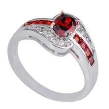 Blue Cubic Zirconia Elliptical Ring, Super Shiny And Elegant Wedding Ring, Jewelry Decoration - Blue - View 3