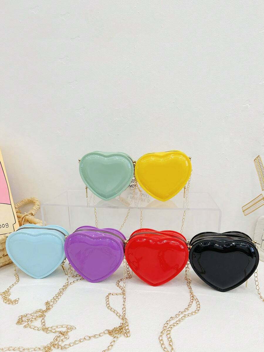 1 Túi Đeo Ngang Nhựa PVC Màu Kẹo Sáng Bóng Cho Bé Gái, Khóa Kéo, Túi Mini Dễ Thương Để Sử Dụng Hàng Ngày - A - Xem 1