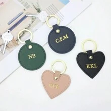 Customized Initial Letters 1pc Men Leather Circle Keychain Round Key Ring Women Home Key Chain Gift With Monogrammed Letters Letter Portable,Multifunction,Lightweight,Functional,Practical Fashionable,Colorful,Adorable,Contracted,Minimalist,Leisure,Business Casual Family,Friends,Grandparents,Children Finds,Winter Fashion,Christmas/Holiday Gift,Personalized Gifts For Women Ideal Gifts For Him Her,Girlfriend,Family,Friends For Birthdays,For Christmas,For Winter,For Fall/Autumn,For Holiday/ Vacation,For School - Black - View 5