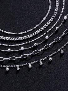 Bộ 6 vòng tay nữ hạt rỗng màu bạc đơn giản và sành điệu, thích hợp cho trang phục thường ngày của phụ nữ, chụp ảnh dạo phố, đi biển, hẹn hò, quà tặng và phụ kiện lễ hội - Bạc - Xem 4