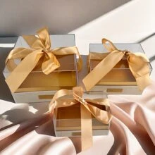 1pc Candybox Boxes Valentine's Day Gifts Crystal Box Preserved Flowers Storage Box Storage BoxGift Flower Gift Cloth Square Candybox Boxes - Beige - View 15