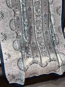 FADZOYLE 1 件 180 * 90 厘米围巾时尚海滩配饰佩斯利斗篷头巾头巾海滩罩衫纱笼几何图案花卉字母印花时尚围巾长缎丝感大头巾时装设计师新款优雅头巾盖头轻质防晒披肩系列礼物婚礼新娘伴娘披肩礼物，学校 - 圍巾 - 查看 5