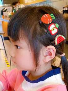 248入組鮮豔可愛的水果髮夾和甜美花朵頭箍，高彈性髮帶適用於辮子，少女可愛髮飾組合套裝 - 彩色 - 查看 4