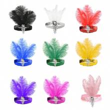 D EXCEED 1/3/6PCS 1920 年代轻薄女式头饰，女式轻薄女式头饰，假羽毛头饰，盖茨比主题派对母亲节礼物