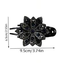 1 pièce Attache à cheveux fleur strass, douce, cool, haut de gamme, élégante. Pince à cheveux pour coiffure relevée de femme, convient pour un port quotidien, à la maison, en extérieur, pour aller travailler, en rendez-vous, décontracté, au bureau. Barrettes à cheveux pour la Saint-Valentin