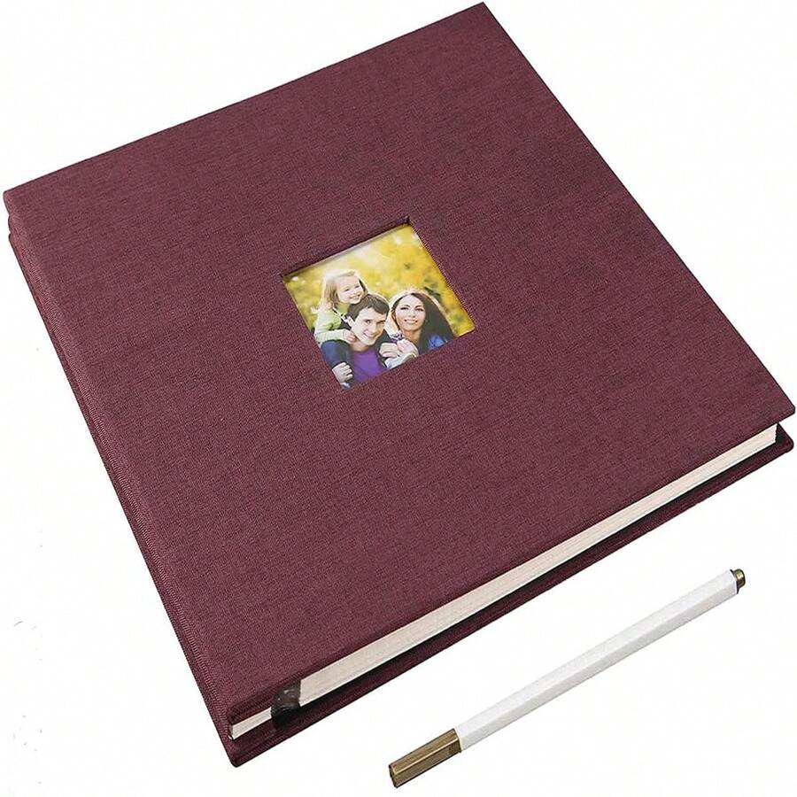 رمضان زينة رمضان ألبوم بنافذة 28x27 سم لاصق ذاتيًا قطعة واحدة، ألبوم خاص بالخردة مع 40 صفحة قماشية مزدوجة الجوانب وقلم معدني، كتاب تذكاري للذكرى السنوية للأطفال والزفاف والمنزلي، مناسب للحفلات السنوية والمناسبات، يمكن تخصيصه يدويًا - الأرجواني العميق - مشاهدة 1