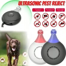 1 pieza Repelente ultrasónico de pulgas y garrapatas para mascotas recargable por USB - Repelente de mosquitos, insectos y bichos para interiores y exteriores. Proporciona ultrasonido. El collar antiparasitario protegerá automáticamente a sus mascotas sin usar productos químicos dañinos. - Multicolor - Ver 1