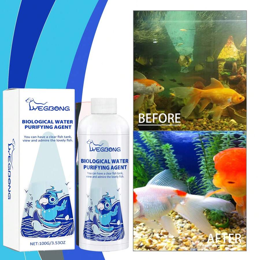 硝化菌水處理劑，魚缸水穩定劑，濁度清除劑，水族產品消化菌水處理劑 - 高效能款100g - 查看 1