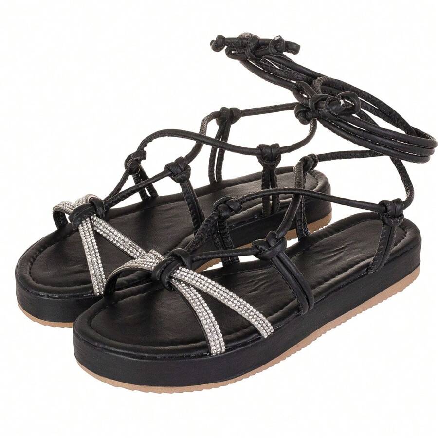 Women Flat Sandals - màu đen - Xem 1
