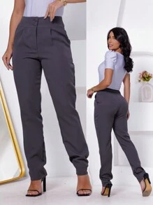 Women Pants - Dark Grey - View 1