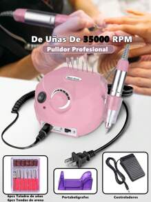 35000 Rpm Pulidor de Uñas Profesional - Taladro Eléctrico de Uñas, Herramienta Pulidora de Uñas, 110V/220V Set de Manicura, Pedicura y Uñas de Acrílico Set de Lima Quita Uñas, Pedicura, Pedicura, 6 Almohadillas para Pies, Salón de Belleza, Hogar, Principiante, Equipo de Cuidado Personal Productos para el Cuidado de Uñas Rosa, Blanco - Rosa Pálido - Ver 2