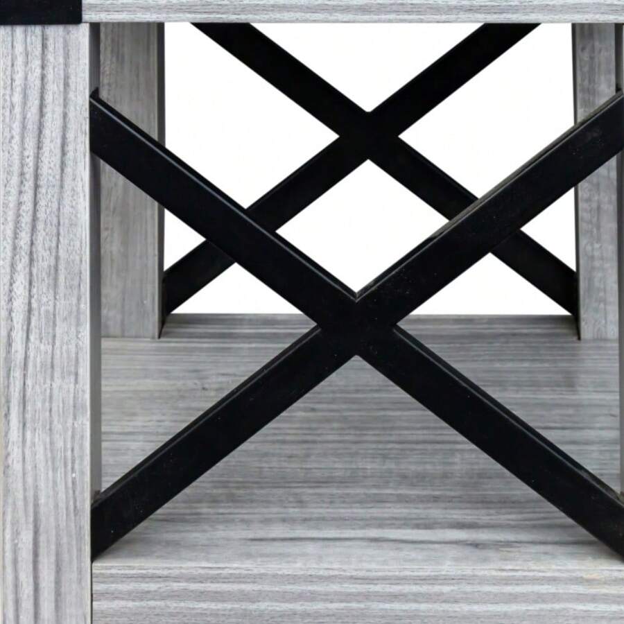 Walker Edison Sedalia Modern Farmhouse Metal X Side Table, 18 Inch