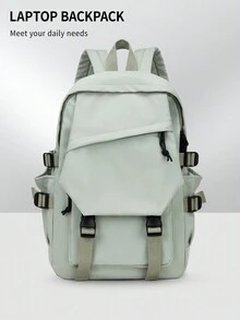 小型学校背包笔记本电脑背包 14-15.6 英寸，男女皆宜，轻便学校书包男女电脑包，适合工作大学，防水户外徒步旅行背包，带多功能口袋，男女旅行电脑背包，适合 14 英寸笔记本电脑，超薄休闲背包，防水书包小学初中高中书包，适合儿童青少年女孩男孩大学生 - 薄荷綠 - 查看 1