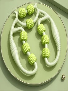 1件環形腿夾式按摩器，適用於腿和小腿，瑜伽按摩滾筒可舒緩肌肉，6個滾輪 - 彩色 - 查看 8