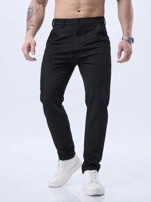 Casual Pants, Business Pants, Daily Commute, Straight Leg, Stretchy, Fashion