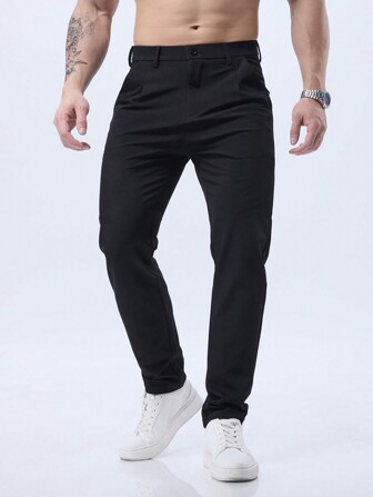 休闲裤，商务裤，日常通勤，直筒，有弹性，时尚