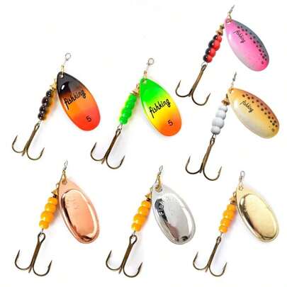 Señuelo de pesca Spinner Bait de 3,9g 4,6g, 7,4g, 10,8g y 15g con cucharillas giratorias, señuelos de metal con anzuelos triples para pesca de lucios, artículos de pesca