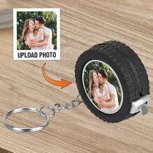 1pc Custom Photo Mini Portable Retractable Tape Measure, Personalized Tape Measure Custom Photo Measurement Tool, Tire Shaped Plastic Tape Measure Keychain Portable Automatic Rebound Steel Tape Measure, Portable Tool For Daily Use, Very Suitable For Home Measurement, School, Office Use, Birthday Gifts For Dad, Mom, Boyfriend And Girlfriend, Colleagues, Valentine's Day Party Gifts, Unique Gift Creativity For Travel Camping Back To School,Back To School,School Supplies