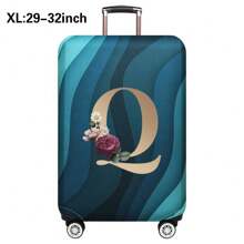 Vỏ bọc hành lý Vỏ bọc du lịch cho hành lý từ 18 đến 32 inch Vỏ bảo vệ cho nam nữ ngoài trời Du lịch ngày lễ Phụ kiện Vỏ bọc vali bằng polyester Vỏ chống bụi đàn hồi Thời trang Tên viết tắt từ A đến Z Túi in chữ hoa vàng cho trường học Phụ kiện trường học Đồ dùng học tập - Màu xanh lam - Xem 24