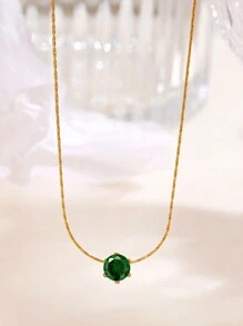 1 Peça Colar Pingente De Diamante De 6 Presilhas Em Aço Inoxidável Com Design Único No Estilo Europeu E Americano Banhado A Ouro, Adequado Para Uso Diário E Festa De Namoro