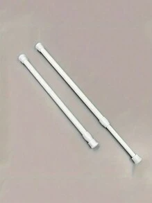 1pc No-Installation Shower Curtain Rod, Retractable Curtain Rod For Door, Window, Balcony, Wardrobe, Christmas Gift - White - View 1