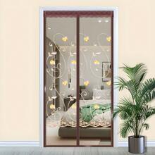 ANTSAY 1 Pieza Cortina Mosquitero Magnetico 100cm x 210cm, Puerta de Pantalla Magnética Malla, Mosquitera Magnética para Puertas, Cortina de Puerta Anti-mosquitos, Cierre Automático Magnético, Anti Insectos Moscas y Mosquitos, Fácil de Instalar sin Taladrar - Color de Café - B - Ver 8