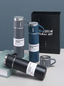 3入組/套禮物盒304不銹鋼絕緣杯子(1絕緣杯子帶3茶杯) - 黑色 - 查看 3