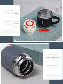 3入組/套禮物盒304不銹鋼絕緣杯子(1絕緣杯子帶3茶杯) - 黑色 - 查看 7