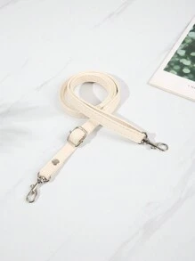 1pc Solid Color PU Adjustable Shoulder Strap, Replacement Crossbody Bag Strap Accessory - Beige - View 4