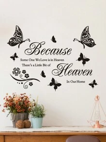 Calcomanías de pared con frases y palabras inspiradoras, pegatinas de pared con letras, arte de pared de vinilo para la decoración del hogar y la habitación familiar - Negro - Ver 2
