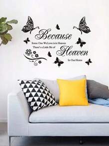 Calcomanías de pared con frases y palabras inspiradoras, pegatinas de pared con letras, arte de pared de vinilo para la decoración del hogar y la habitación familiar - Negro - Ver 5