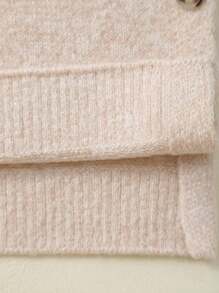 Baby Girl Solid Color Button Up Knitted Vest Sweater - Apricot - View 9