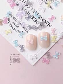 50 Pieces Of Resin, Small Bow, Design Nail Decoration, DIY Mini Bow, Nail Design, Nail Salon, Japanese And Korean Minimalist Fashion, Nail Products, Nail Charm, Nail Art, Nail, Random Mixing Of Various Colors Summer, Candy Color, Nail DIY Nails Charms Nails Supplies Nail Gems
