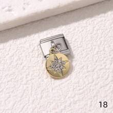 1/5/10 piezas Surtido de dijes encantadores en forma de mariquita, donut, cisne, tacón alto, estrella y helado, serie de dijes modulares italianos para brazalete, accesorios de joyería - Manualidades de joyería DIY