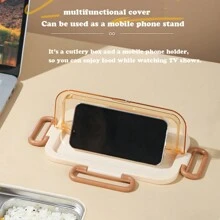 304 Stainless Steel Insulated Lunch Box Office Worker Student Two-Compartment Lunch Box With Fork Double-Compartment Lunch Box 900ml School Supplies,Back To School - Multicolor - View 7