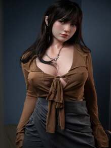 Linkooer 33kg Sex Doll Silicone Head Implanted Hair TPE Body Soft Jelly Breast Butt Lifelike Love Doll With Metal Skeleton Realistic Vagina Anus Dual Channel Standing Feet Real Touch