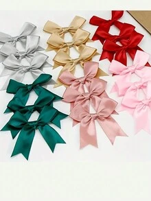 50Pcs Diy85Mm Dovetail Bow Color Polyester Handmade Ribbon Bow, Suitable For Gift Packaging Decoration, Party Decoration, Gift Box Decoration, Clothing, Accessories, Toy Packaging, Headwear, Flower Packaging, Wedding Wedding Arrangement, Invitation Card, Wedding Candy Box Decoration Bow - Multicolor - View 7