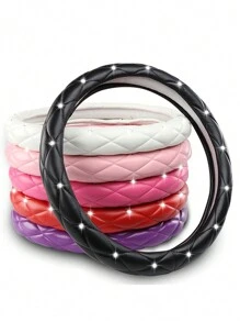 1 chiếc Bọc Vô Lăng Ô Tô Trang Trí Kim Cương Giả - màu đen - Xem 5