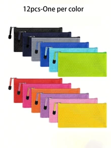 1pc/12pcs(1pc Per Color)/24pcs(2pcs Per Color) Waterproof & Moisture-Proof Zipper Bags, A6 Size Storage Bags, Back To School Student Stationery Pencil Case, Suitable For Cosmetics, Small Office Supplies And Travel Accessories Storage, Simple & Portable, Ideal For Students Back To School - Multicolor - View 20