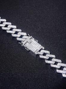 1 Vòng tay đính đá toàn bộ 9mm, Vòng tay Hip Hop bằng bạc Sterling S925 dành cho nam, Vòng tay sang trọng sáng bóng cao cấp, Trang sức quà tặng dành cho nam - Vòng tay kim cương hình kim cương - Xem 8