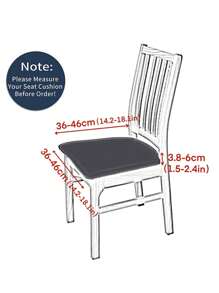 1/4/6pcs Plain Elastic Textured Chair Seat Cushion Covers - Grey - View 2