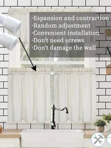 1pc No-Installation Shower Curtain Rod, Retractable Curtain Rod For Door, Window, Balcony, Wardrobe, Christmas Gift - White - View 6