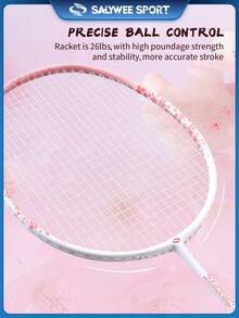 SALYWEE Blossom Rain Series 2pcs Carbon Fiber Badminton Rackets With Free Bag 5U 22-26Lbs Resilient Perfect For Beginners To Pros - Multicolor - View 6