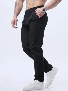 Casual Pants, Business Pants, Daily Commute, Straight Leg, Stretchy, Fashion