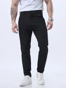 Casual Pants, Business Pants, Daily Commute, Straight Leg, Stretchy, Fashion