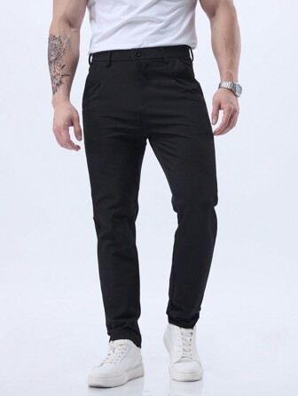 休闲裤，商务裤，日常通勤，直筒，有弹性，时尚